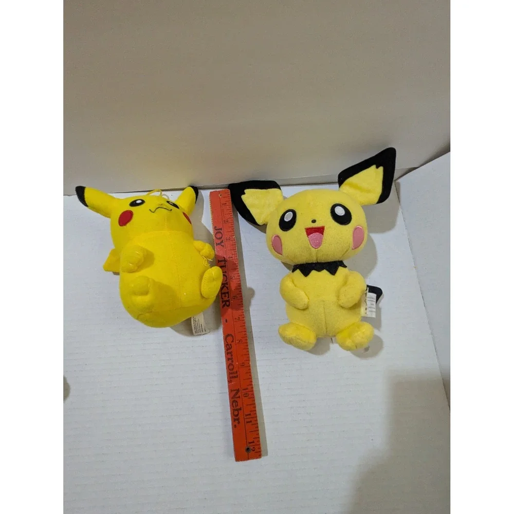 Pokemon TOMY Pikachu and Pichu Plush‎ Stuffed Animal Set Yellow 6-8 Inch
